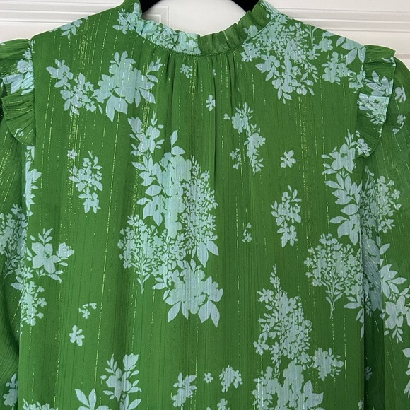 Sugarlips Polare Floral Kristen Tiered Midi Dress in Kelly Green Size Small - Picture 7 of 16